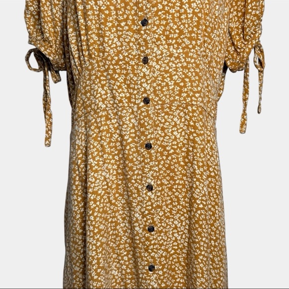 Universal Thread XXL Mustard Floral Midi Dress Cottagecore Boho Prairie - Picture 8 of 16